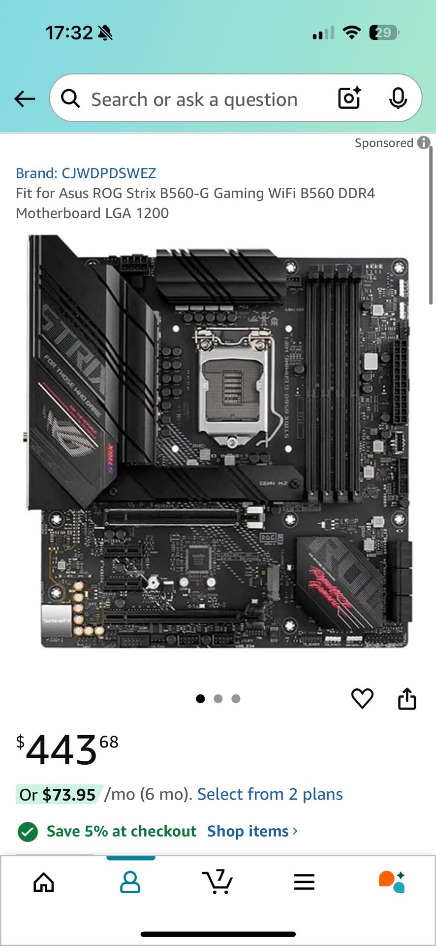Asus Motherboard (with ram and cpu)