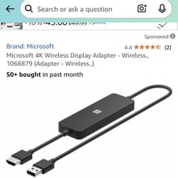 Microsoft 4K Wireless Display Adapter - Wireless., 1068879 (Adapter - Wireless..) 