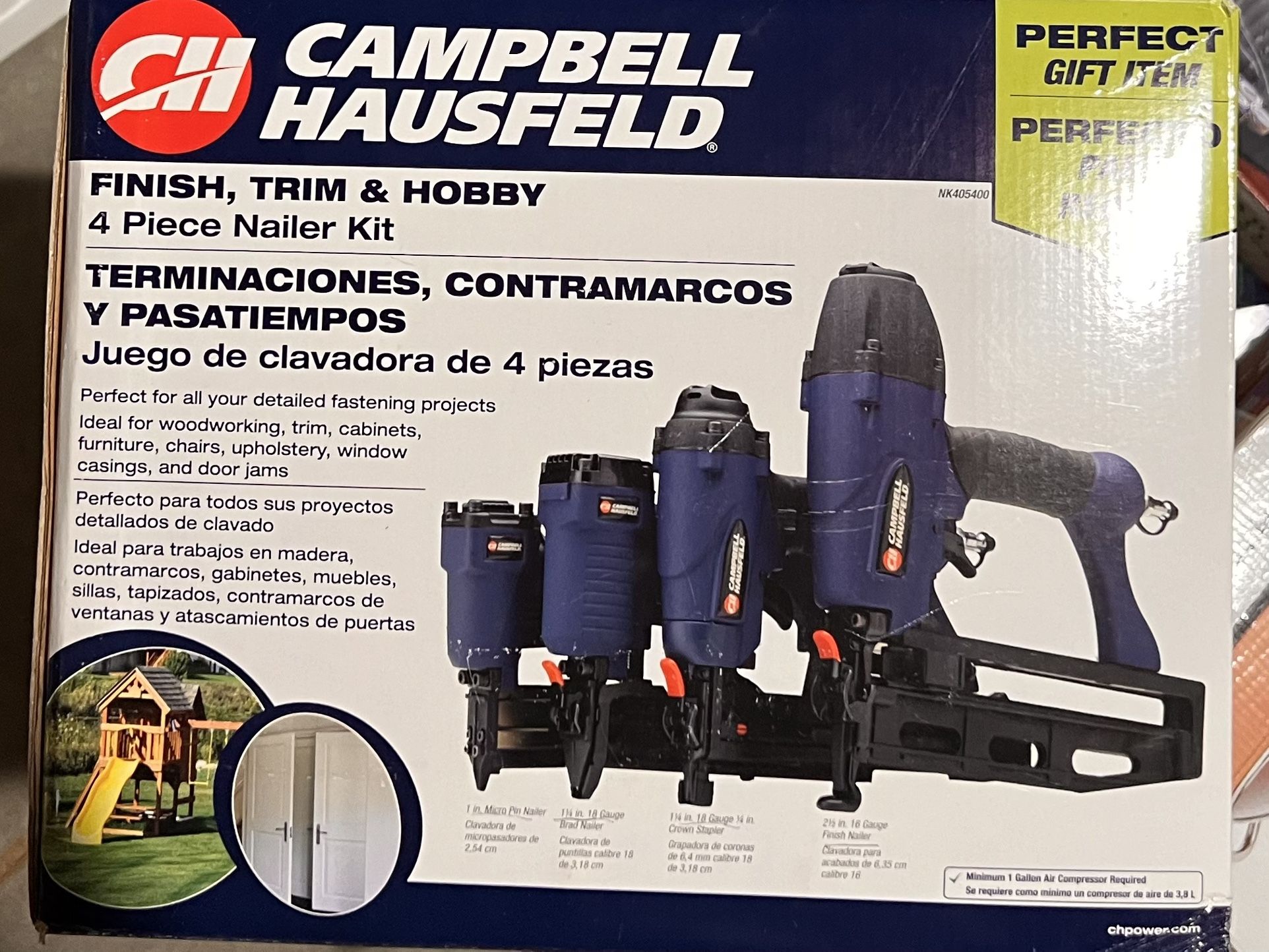 New Campbell Hausfeld 4 piece nailer kit-never used