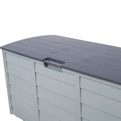 All Weather UV Pool Deck Box Storage Shed Bin Backyard Patio Outdoor w/ Wheel,75 Gallon Resin Deck Box-Organization and Storage for Patio Furniture Ou