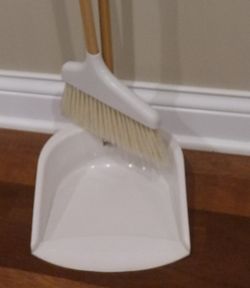 Bamboo White Broom and Dust Pan Set