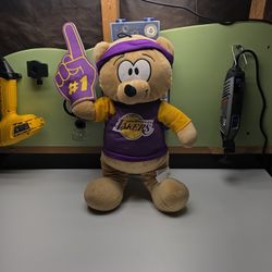 Los Angeles LA Lakers #1 Fan 14" Teddy Bear Plush with Foam Finger 2021 NBA