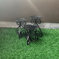 3 Cast Iron Candle Holders