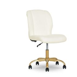 Mainstays Bouclé Armless Office Chair for Adults and Teens, Cream