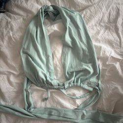 baby blue halter tie top