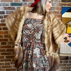 Vintage Mink Fur Stole w/ Tails INCREDIBLE Condition 