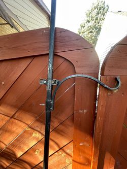 8 foot tall garden bird feeder hanger with squirrel guard.