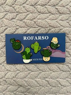 Cactus Cat Enamel Brooch Pin Set
