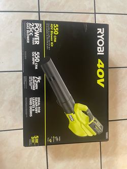 40V Ryobi blower with battery 4.0 and Charger.