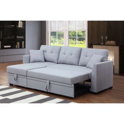Reversible Pull Out Sleeper Sofa Bed Couch with Storage Chaise