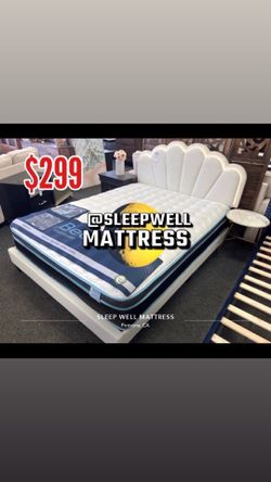 Queen size bed frame with mattress included