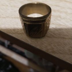 THIS RING IS GOLD PLATED. NICE CLASS RING. GOOD CONDITION. MAKE ME A OFFER.    