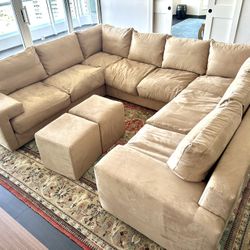 Couch- Custom Made In Portugal   *Almost New *Including 2 Stools