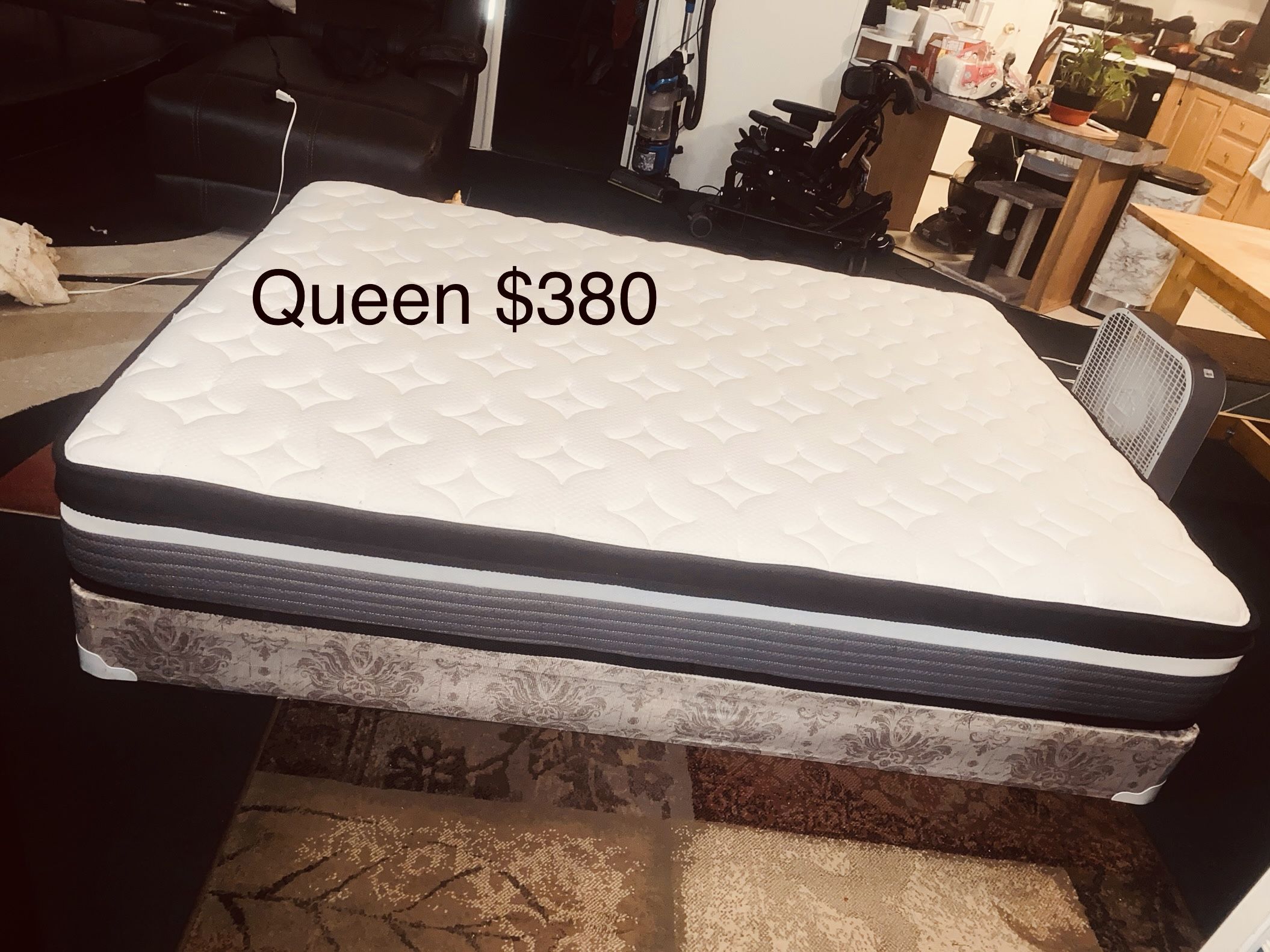 ⭐️-$$$325 to $525/550 camas queen y matrimonial multiple queen mattresses/box springs and full size available (box springs choice of blue or brown as