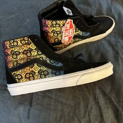 Sugar Skulls Vans Size 9M 10.5w