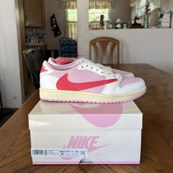 Jordan 1 Retro Low OG SP Travis Scott Sail Tropical Pink Size 9.5