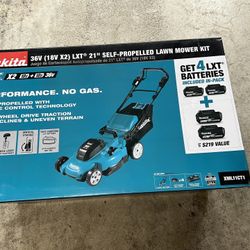 18V X2 (36V) LXT Lithium-lon Cordless 21 in. Walk Behind Self-Propelled Lawn Mower Kit w/4 Batteries (5.0Ah)