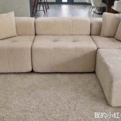 Modern Cloud Couch Sectional w/ Ottoman 