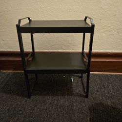 Two Tier Black Metal Shelf