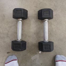 Two 10 Pound Dumbbells 