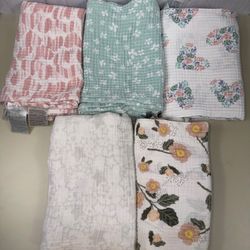 Aden + Anais Swaddle Designs Muslin Blanket Lot 5 Pc