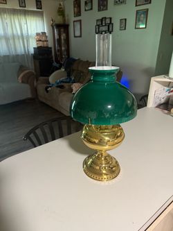 Beautiful green green and gold oil lamp