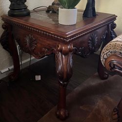Vintage Marble Top Side Table