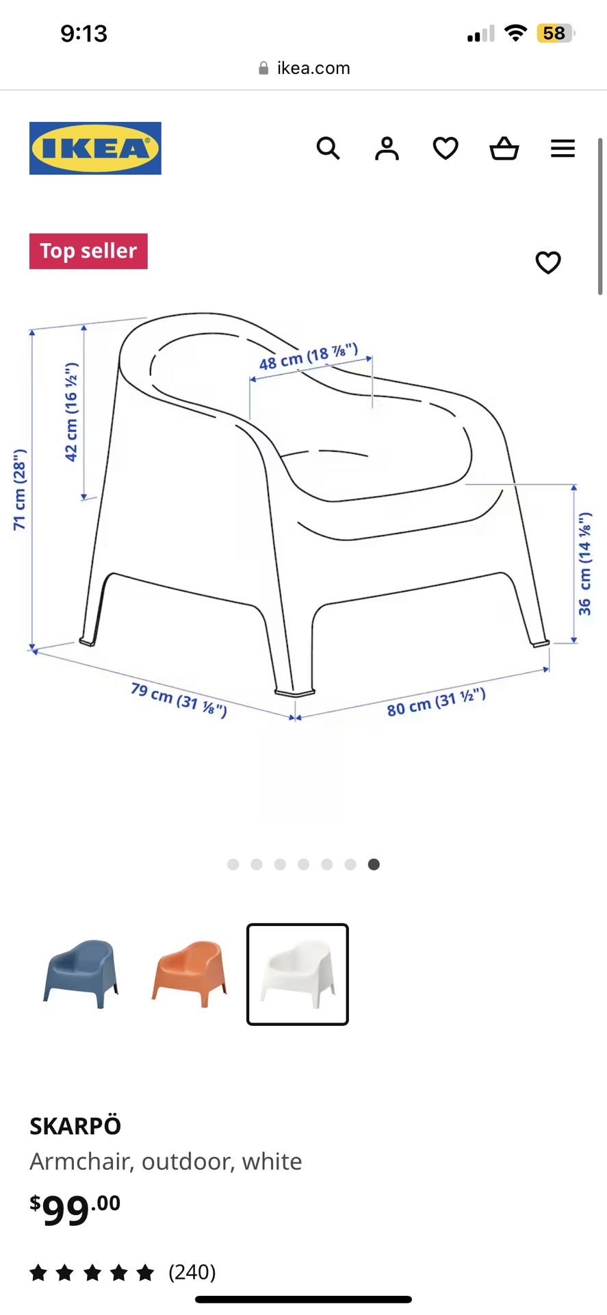 Four IKEA Skarpo Chairs Patio Chairs White for Sale in Snohomish, WA