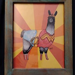 Framed Llama Wonder Woman $10