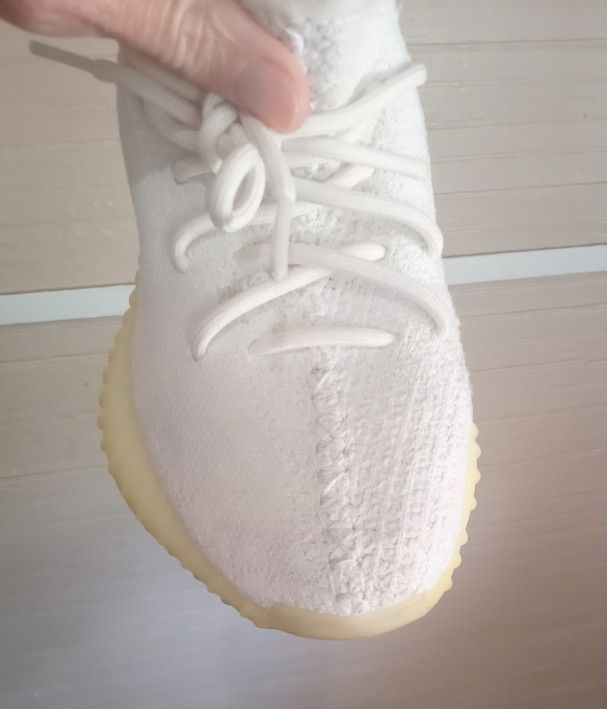 Authentic Ladies Adidas Boost 350 V2 Triple White Cream Shoes