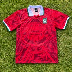 Inspired 1986 World Cup Red Mexico soccer  jersey