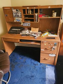 Wooden computer desk