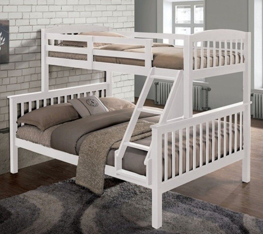 Brand New White Twin Over Full Bunk Bed