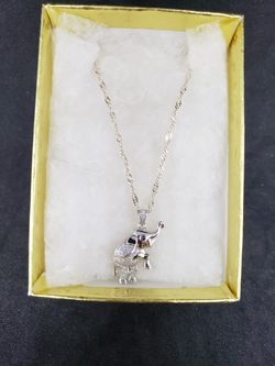 Elephant pendant with chain
