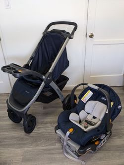 Open Box - Chicco Bravo Travel System Keyfit 30 (Brooklyn Blue Color)