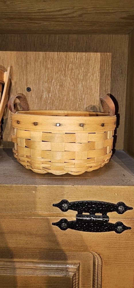 Set Of 2 Small Button Longaberger Basket