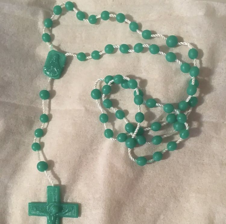 Green Rosary Religious Charm