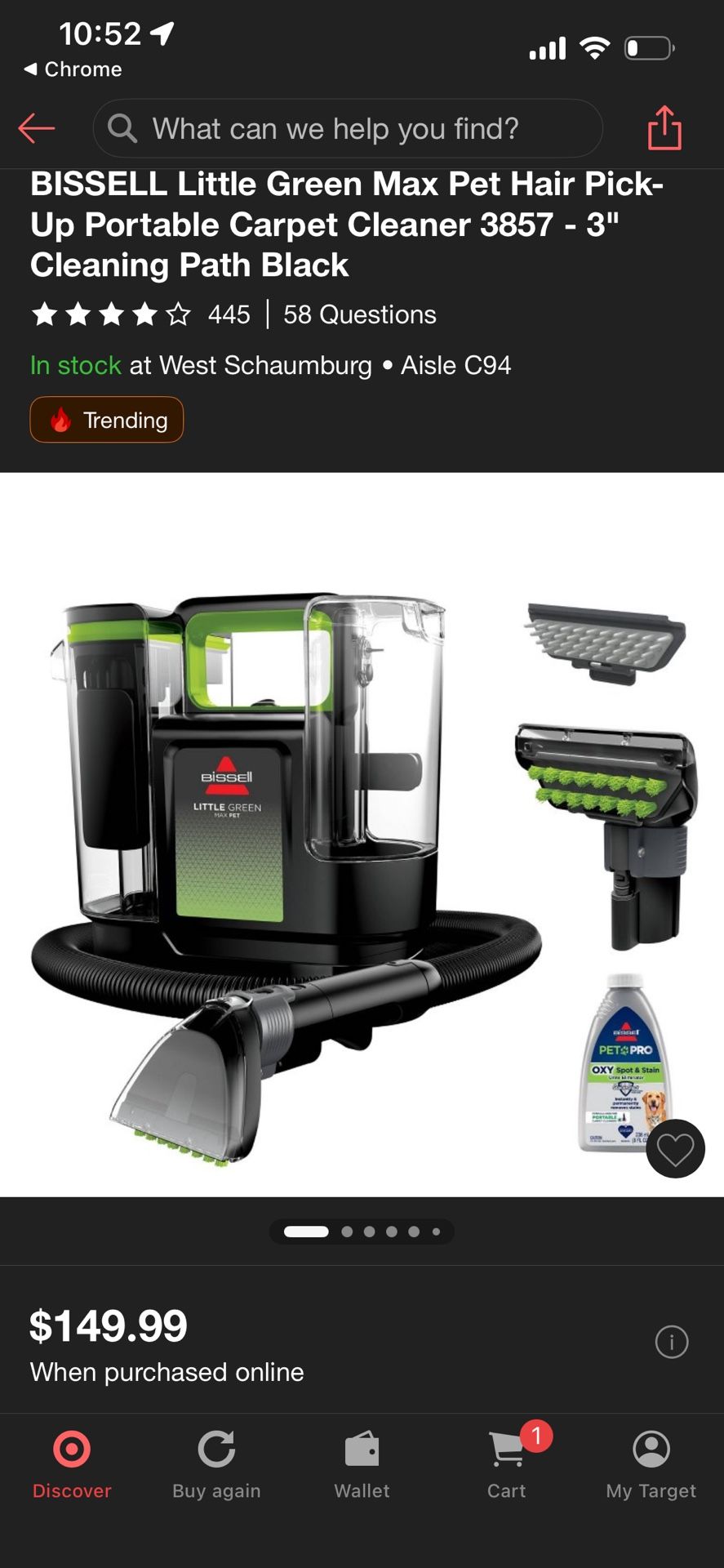 NEW BISSELL CARPET/UPHOLSTERY CLEANER