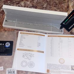 Moissiante Stones Vvs 6ct Silver 3mm Tennis Bracelet (PASSES DIAMOND TESTER)