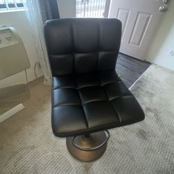 2 Black Adjustable Bar Stools