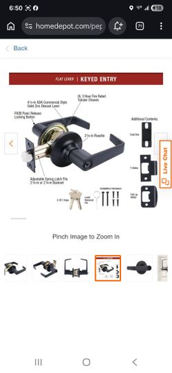 Light Duty Commercial Entry Lever, ADA, UL 3-Hour Fire, ANSI Grade 2, Matte Black Finish