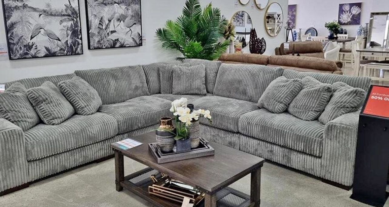 Super Soft Large Light Grey Sectional Limited Stock Finance Available No Credit Needed
