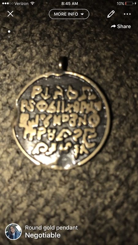 Round gold pendant