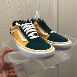 VANS OLD SKOOL PRO :YELLOW- GREEN US MENS Size 8.5
