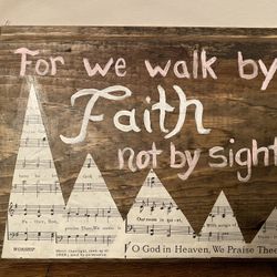 Wood Sign Scripture Bible Verse For We Walk By Faith Not By Sight