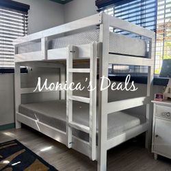 Solid Wood Twin/Twin Bunk Bed With Both Mattresses $560