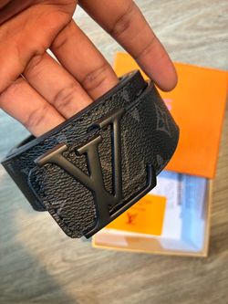 Mens all black luxury belt