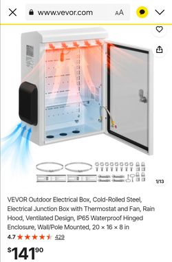 VEVOR Outdoor Electrical Junction Box with Fan