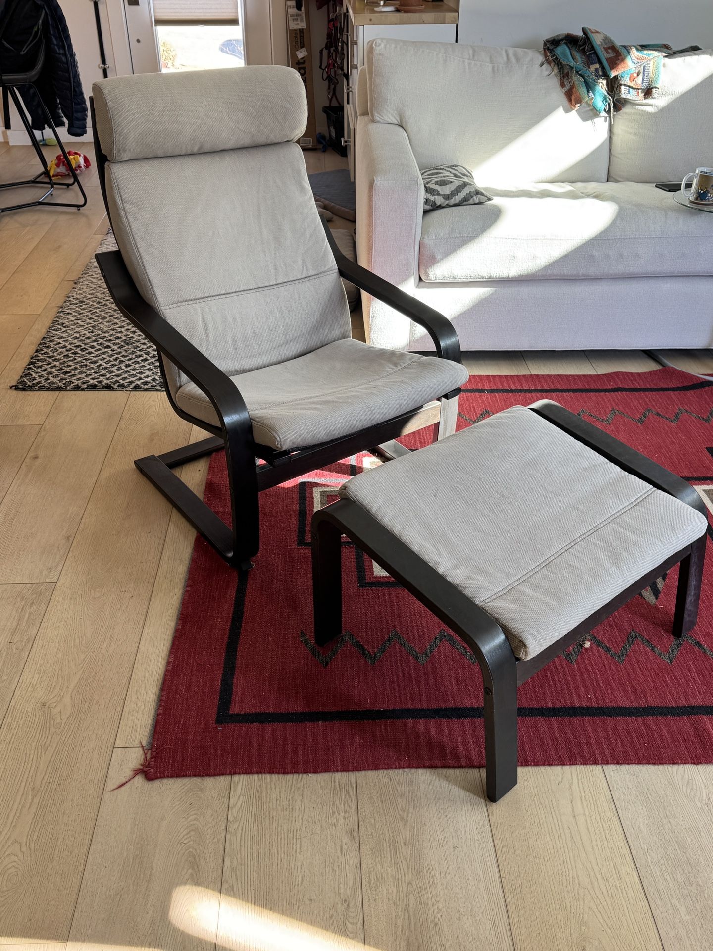 IKEA Poang Chair & Footstool