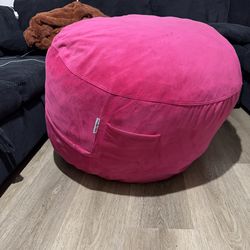Large pink bean bag